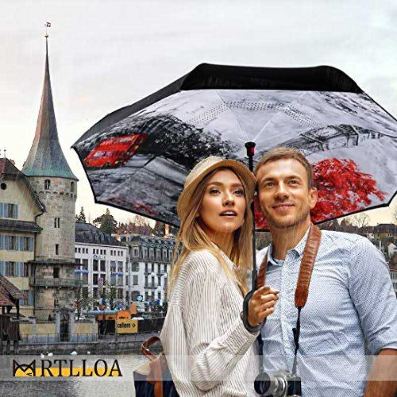 Mrtlloa Windproof Inverted Reverse Umbrella with Uv Protection