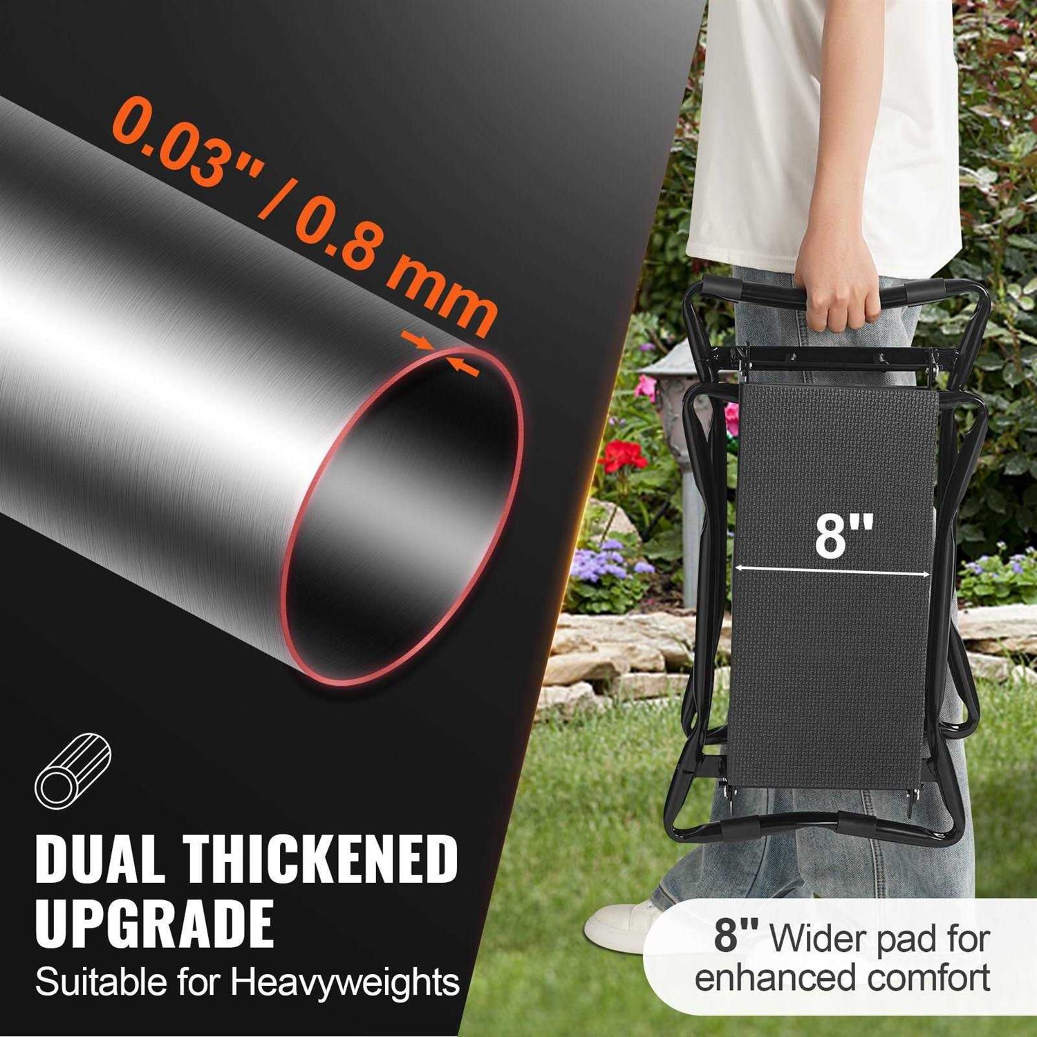 VEVOR Folding Garden Kneeler and Seat 330 lbs. Load Capacity