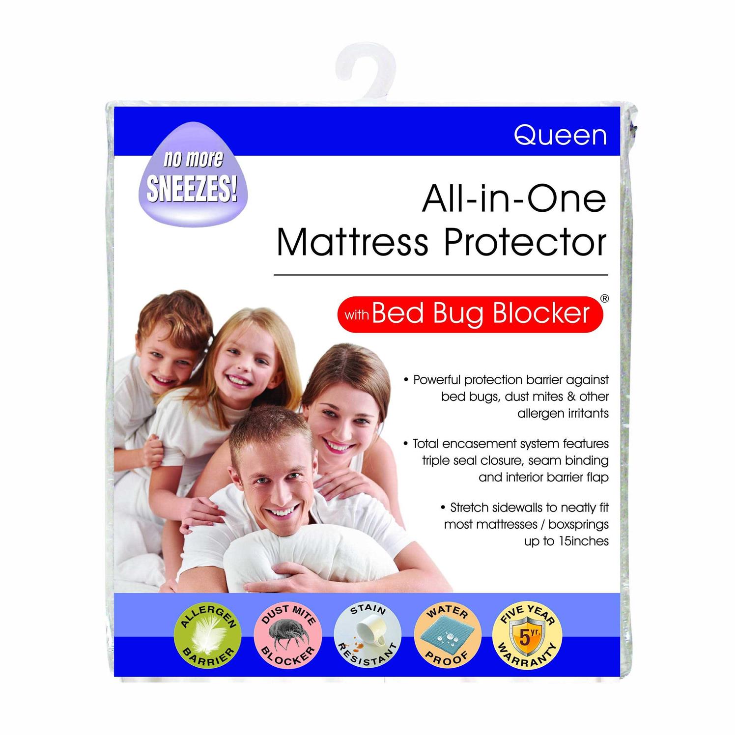 All-In-One Bed Bug Blocker Waterproof Zippered Mattress Protector