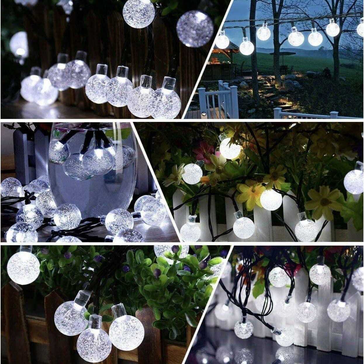 Useber Solar Lights Outdoor 24Ft 50LED Solar Garden Lights Waterproof Crystal Globe Indoor/Outdoor Fairy Lights Solar Lights Garden,Party