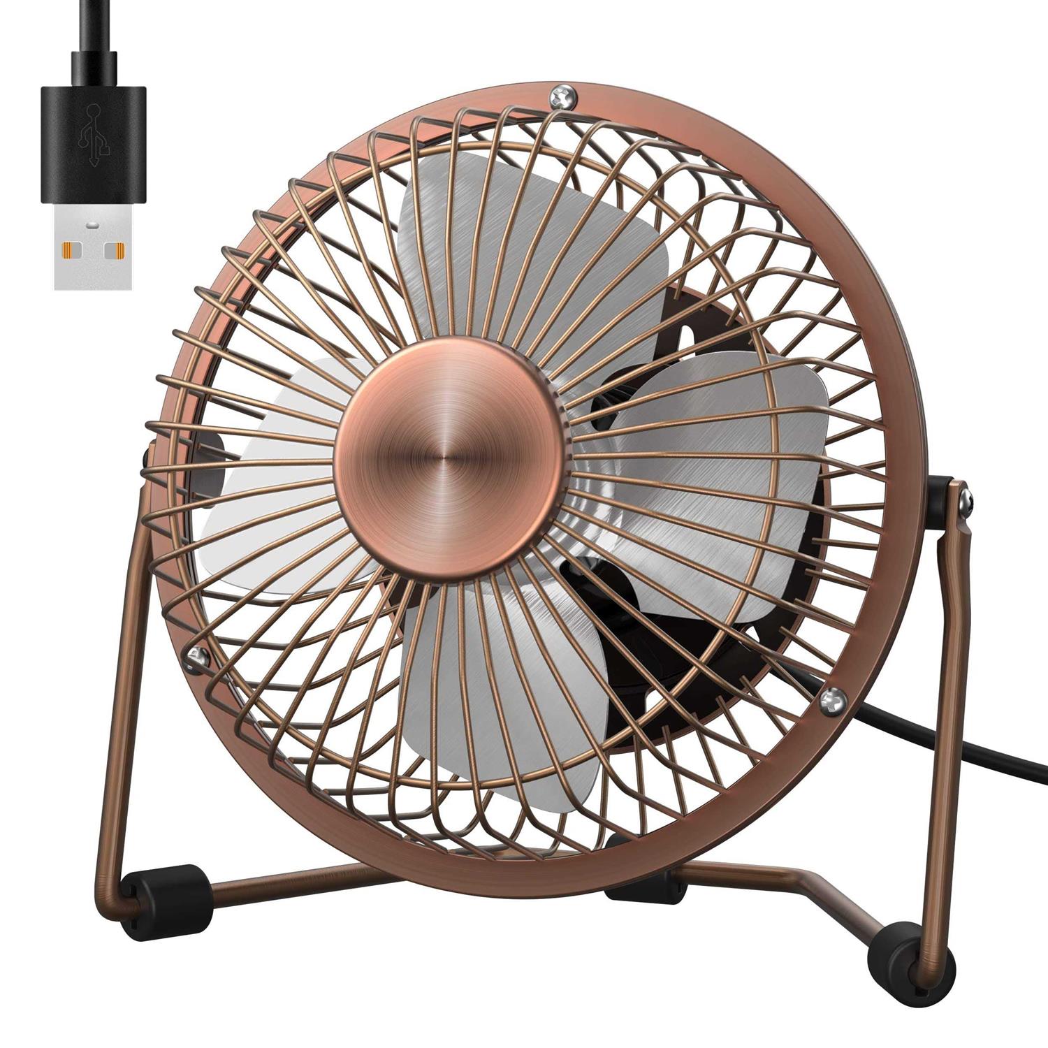 Zuvas Desk Fan Quiet Small USB Fan 360° Rotation Portable Table Fan 2 Speed Mini Personal Fan Air Cooling Electric Fan for Home Office Bedroom