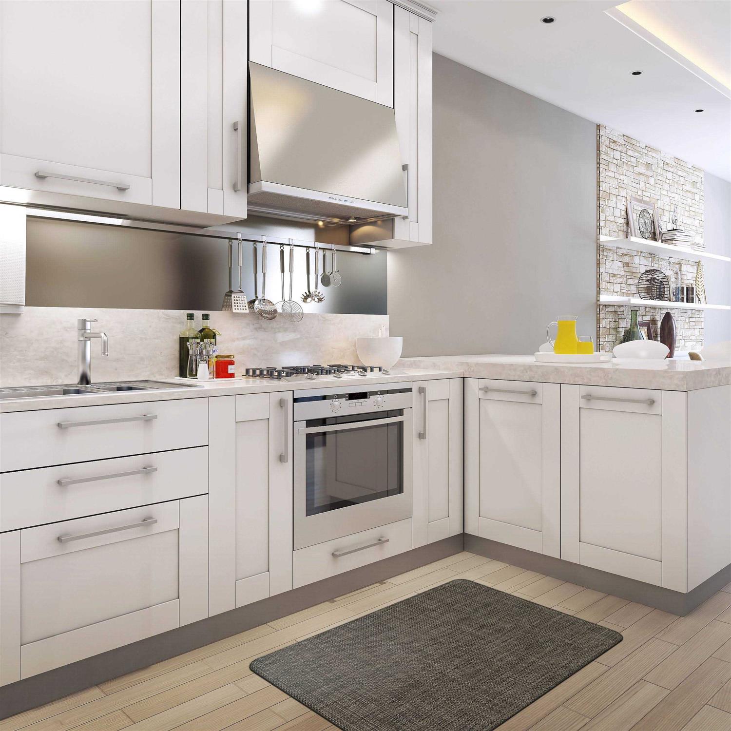 World Rug Gallery Textured Beige Anti-fatigue Mat