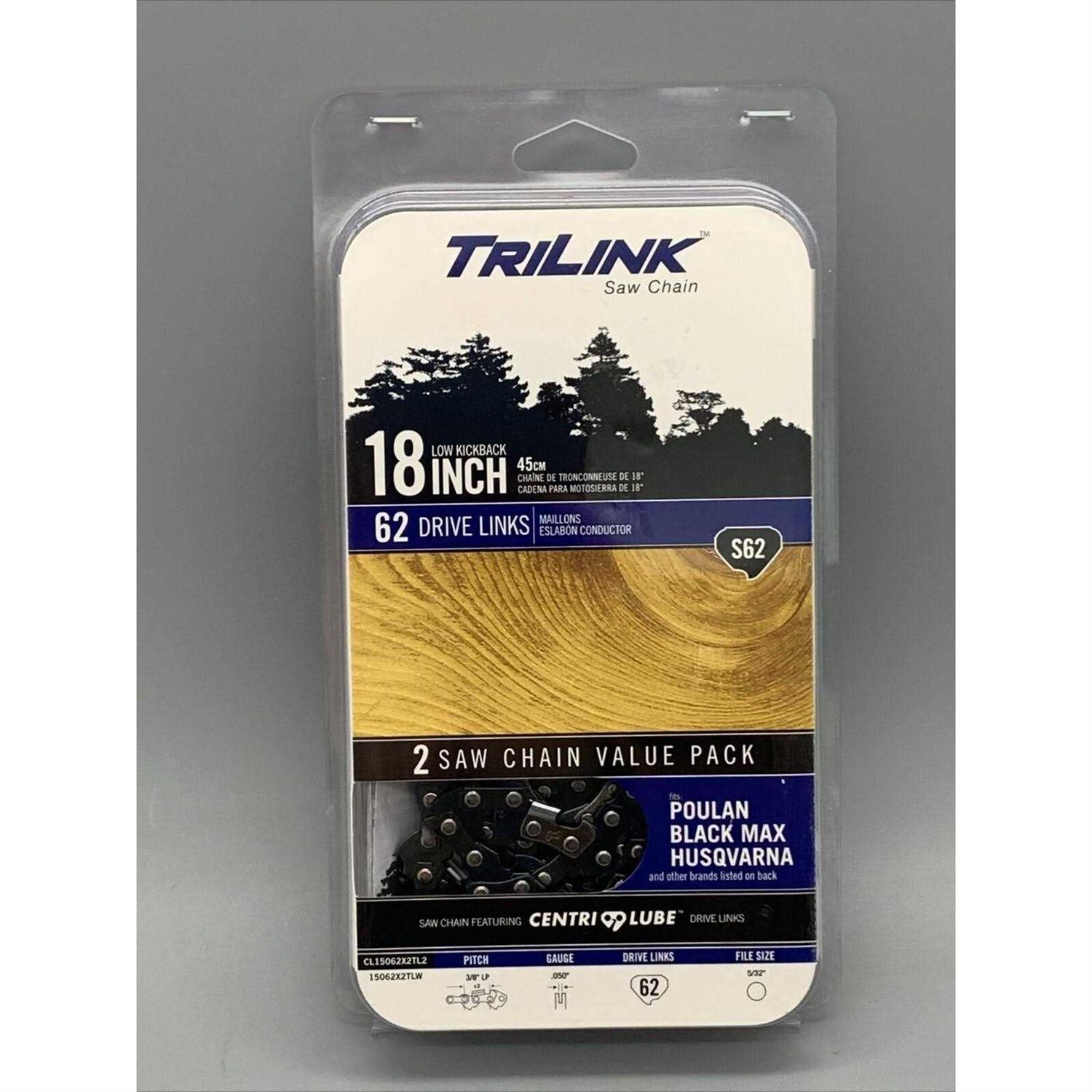 Trilink Saw Chain CL15062X2TL2 2pk 18 S62 Chain