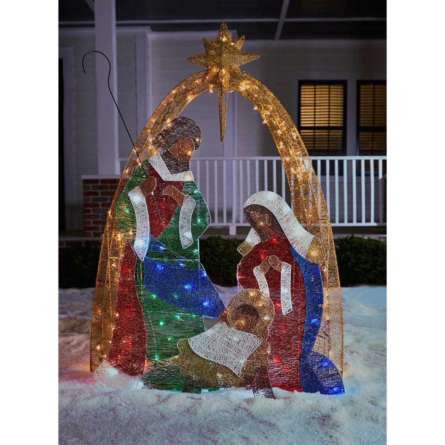 72 crystal fabric multi-colored nativity scene by BrylaneHome
