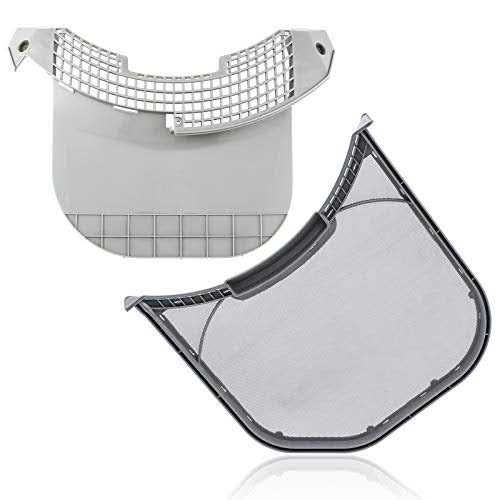 2pcs MCK49049101 Dryer Lint Filter Screen Housing Guide Cover with Adq56656401 Lint Filters Stainless Steel Mesh replacement