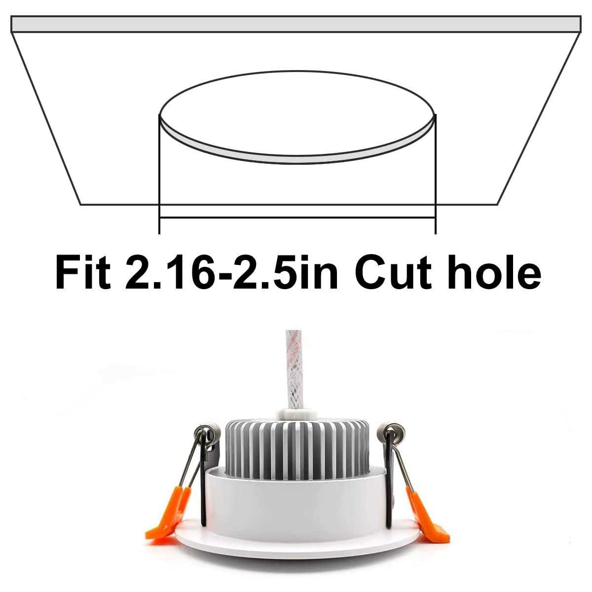 YGS-Tech 2 Inch LED Recessed Lighting Dimmable Downlight 3W