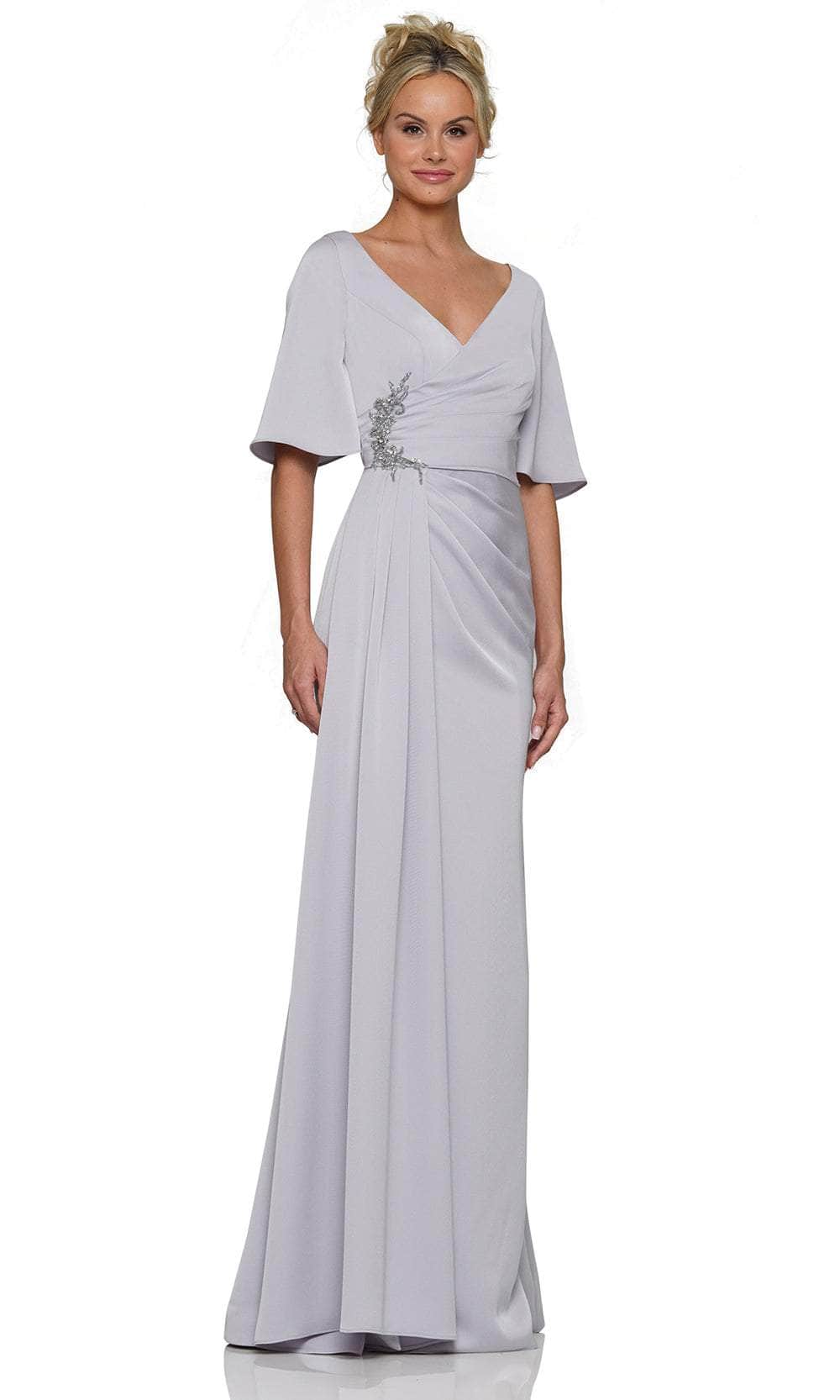 Surplice V-Neck Pleated Formal Gown