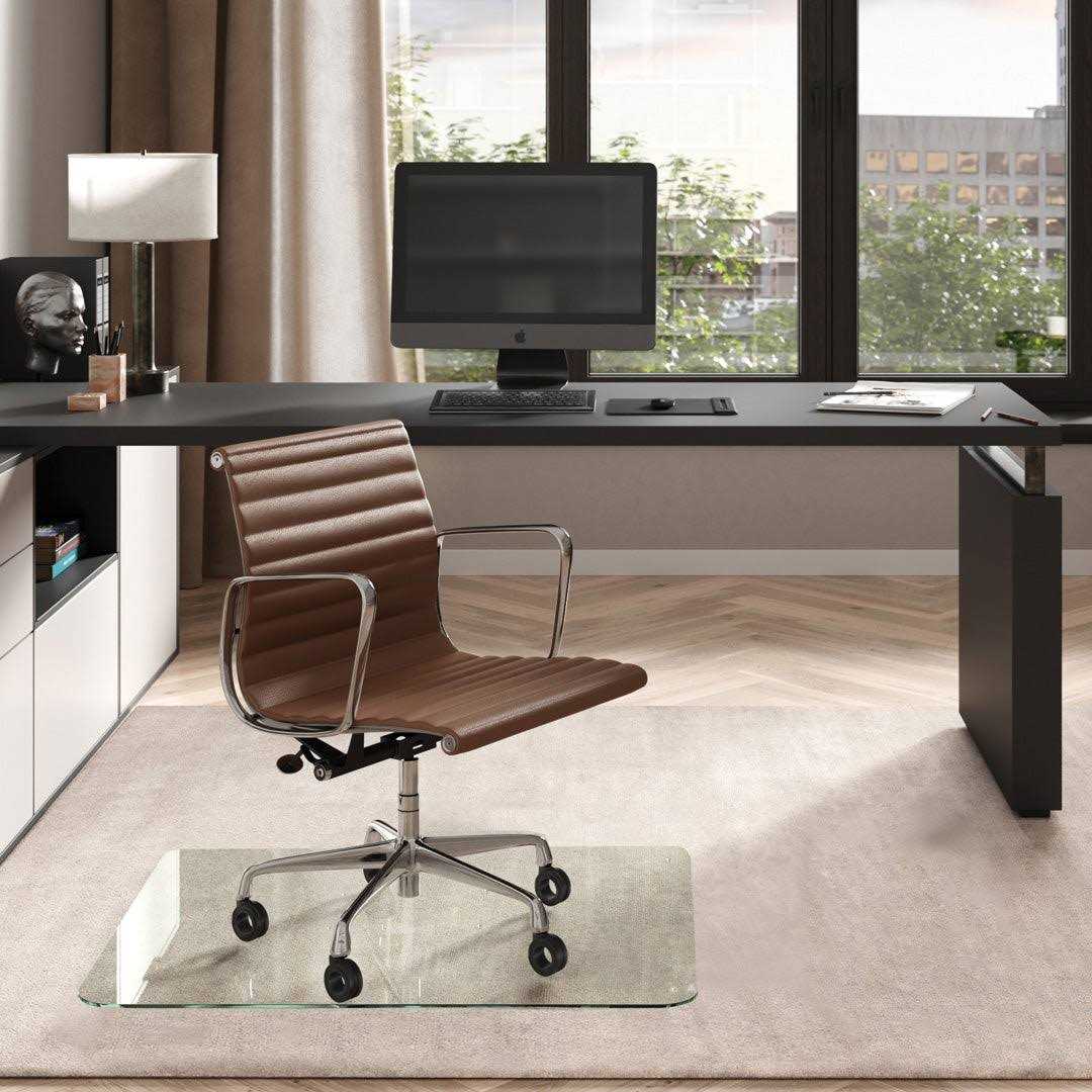Vitrazza 42 x 48 Glass Office Chair Mat