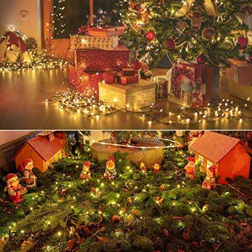 ZAIYW 4 Pack Battery Operated String Lights 16.5 Ft Dark Green Wire 50 Led String Lights with Remote Timer 8 Modes Fairy Lights for Bedroom Party