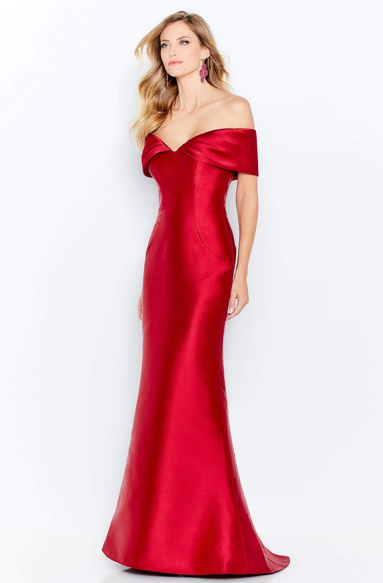 120622 Off Shoulder Mikado Trumpet Gown