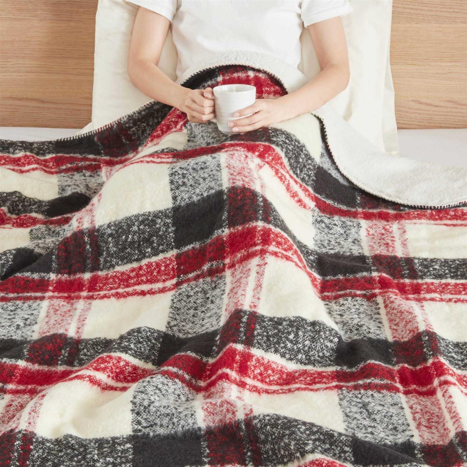 Woolrich Bloomington Faux Mohair to Sherpa Throw