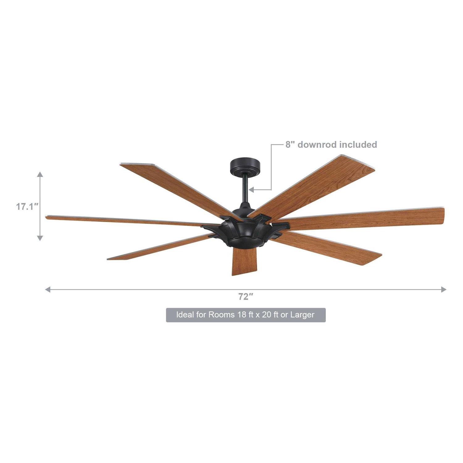 72-inch Farmhouse Reversible 7-Blade Ceiling Fan without Light