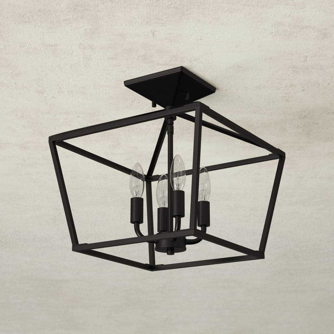 Birch Lane™ Hastings 4-Light 13 Lantern Geometric Semi Flush Mount Fixture Finish