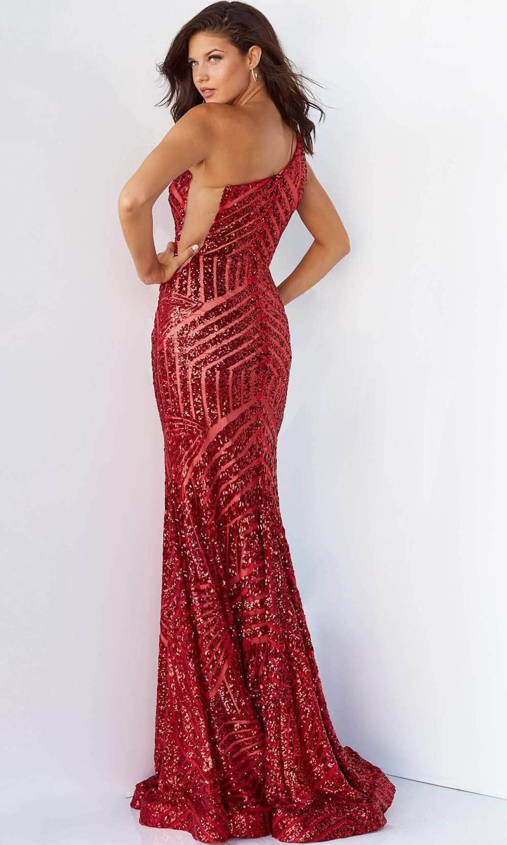 06017 One-Shoulder Sequin Gown