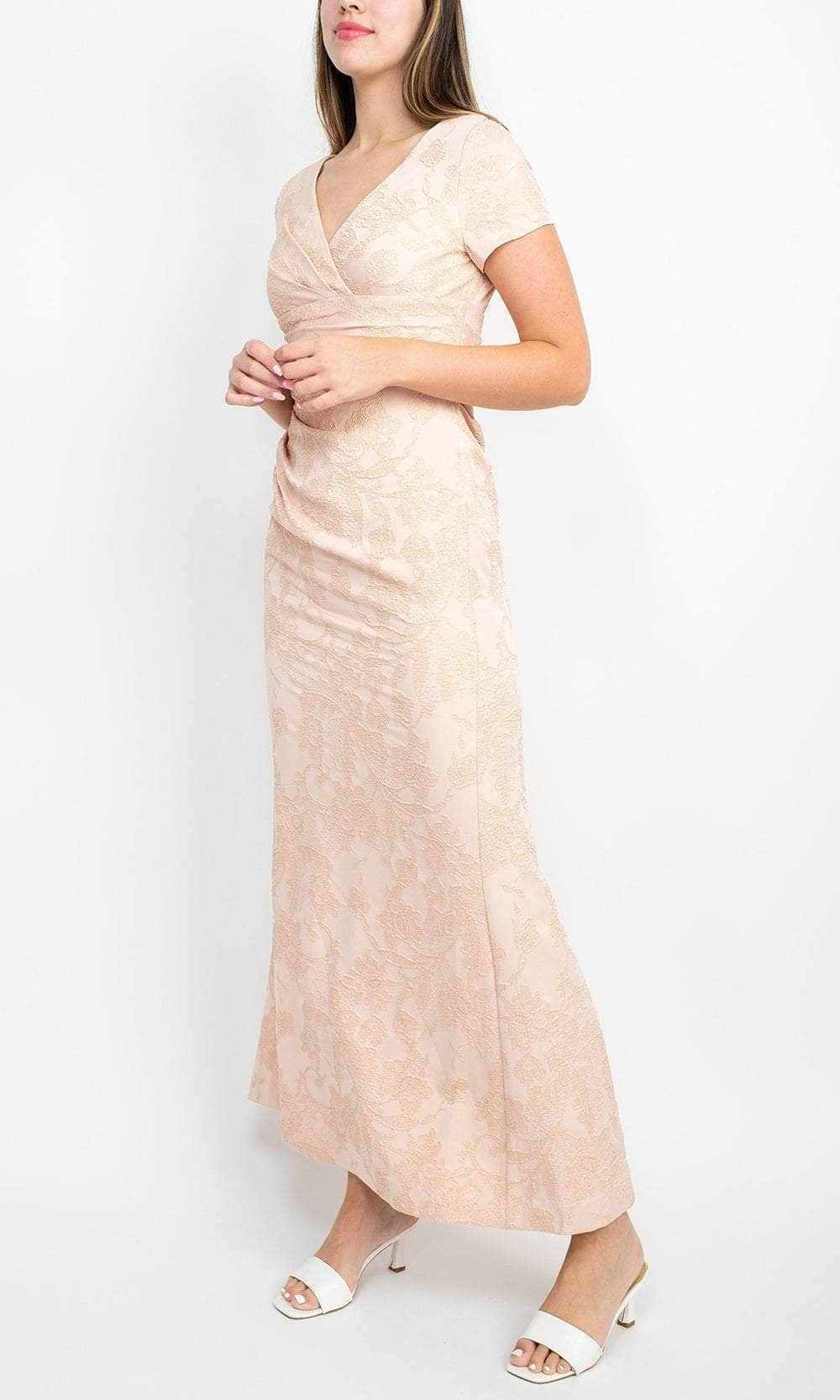 V-Neck Ruched Evening Gown