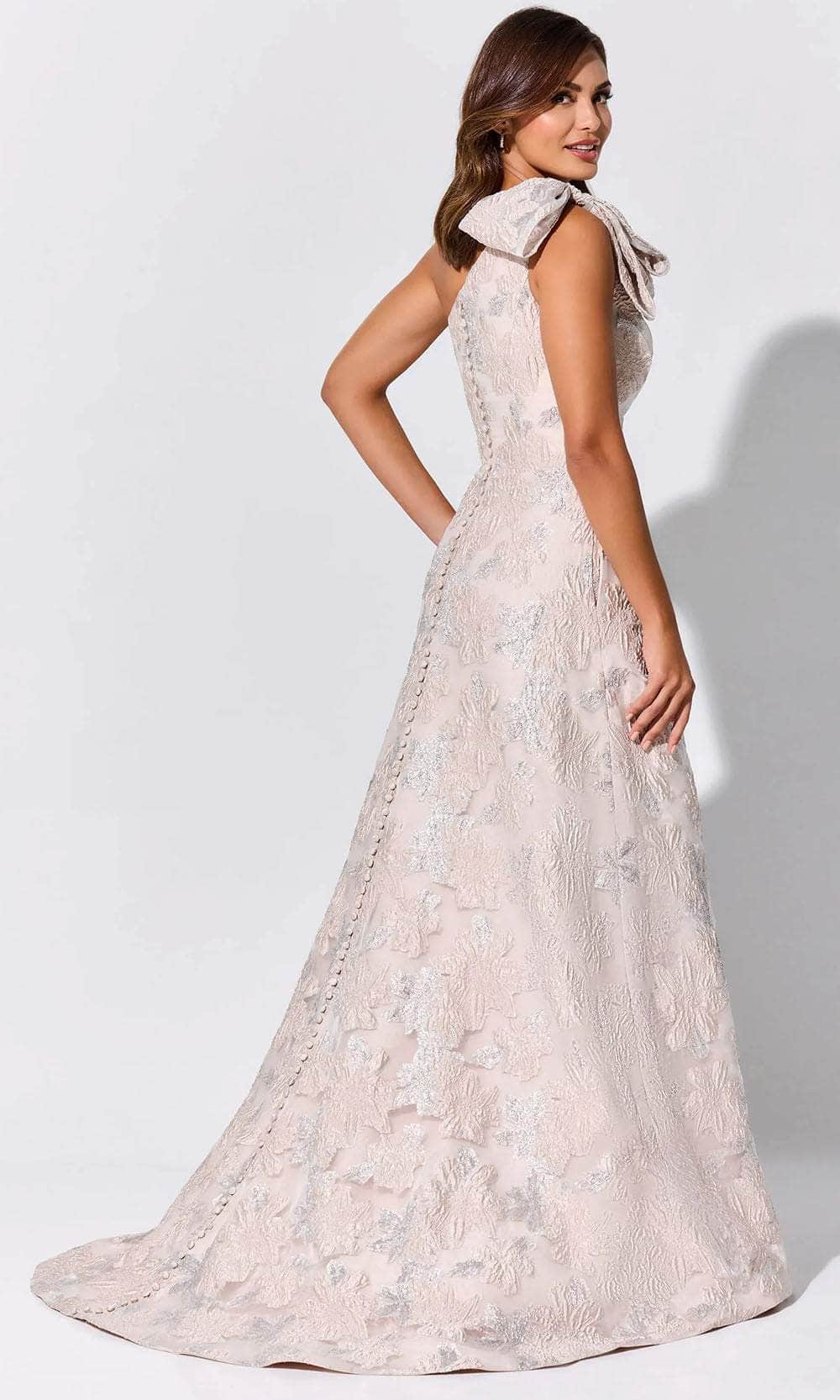 Floral One Shoulder Evening Dress