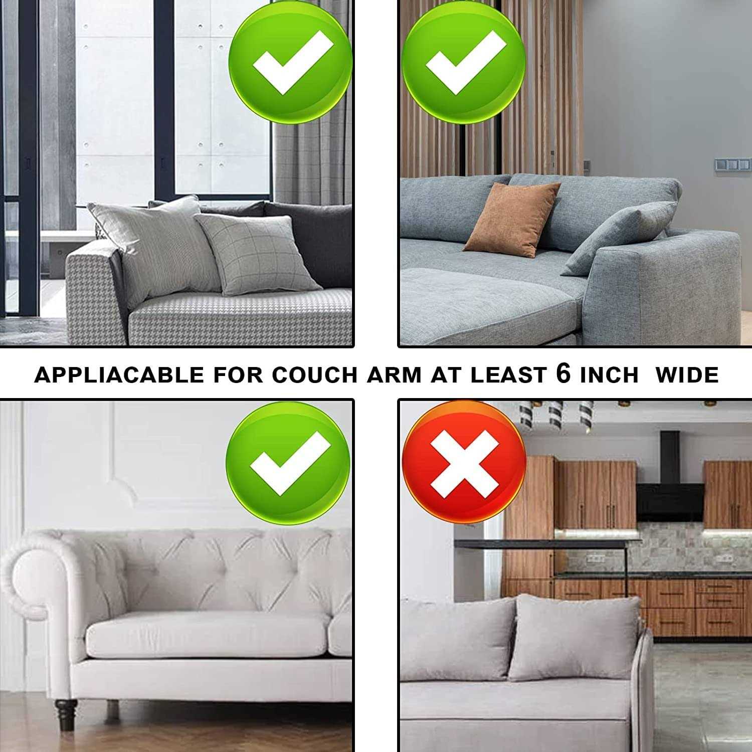 Numola Bamboos Sofa Armrest Tray Universal Couch Sofa Arm Table