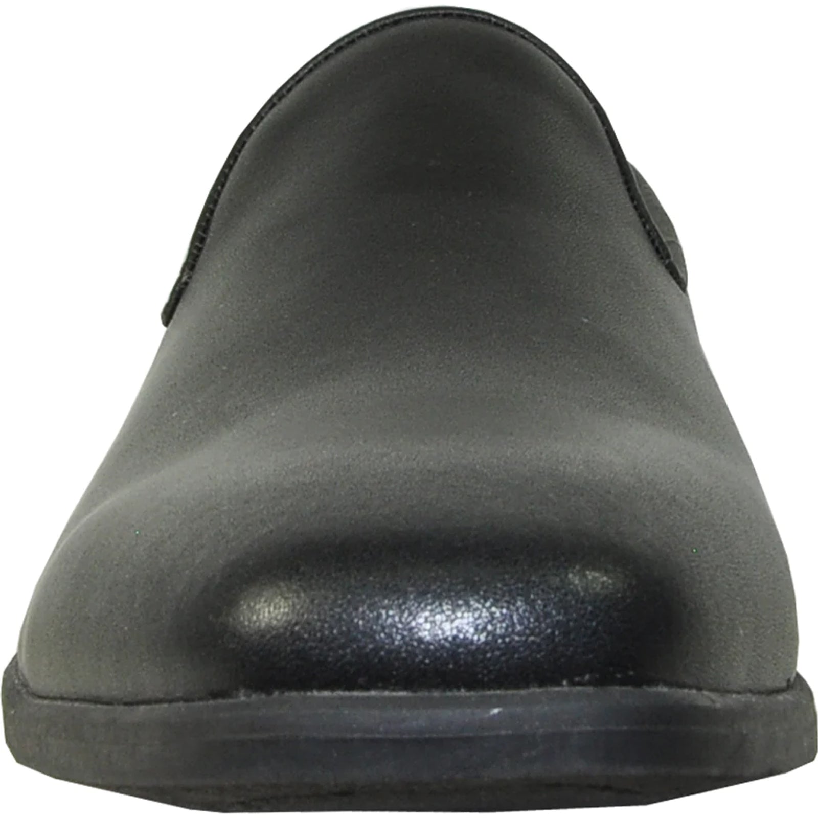 Mens Classic Plain Toe Slip on Loafer Dress Shoe in Black