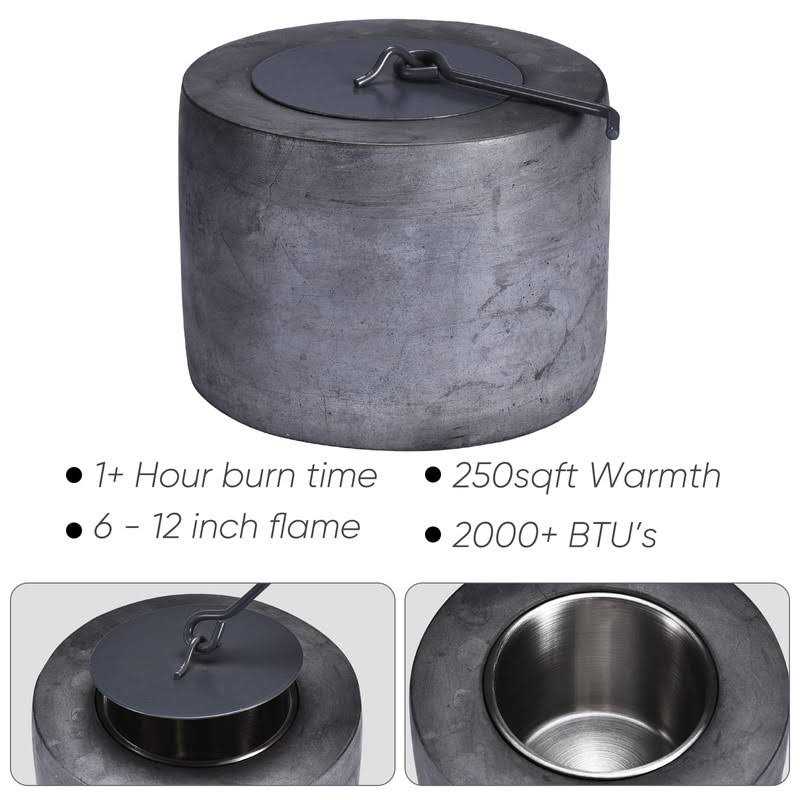 ROUNDFIRE Classic Concrete Tabletop Fire Pit Fire Bowl, Portable Fire Pit, Small Personal Fireplace for Indoor and Garden Use