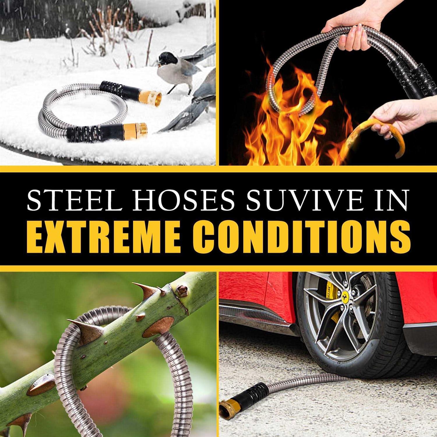 Cesun 304 Stainless Steel Metal Garden Hose, Heavy Duty RV Water Hose