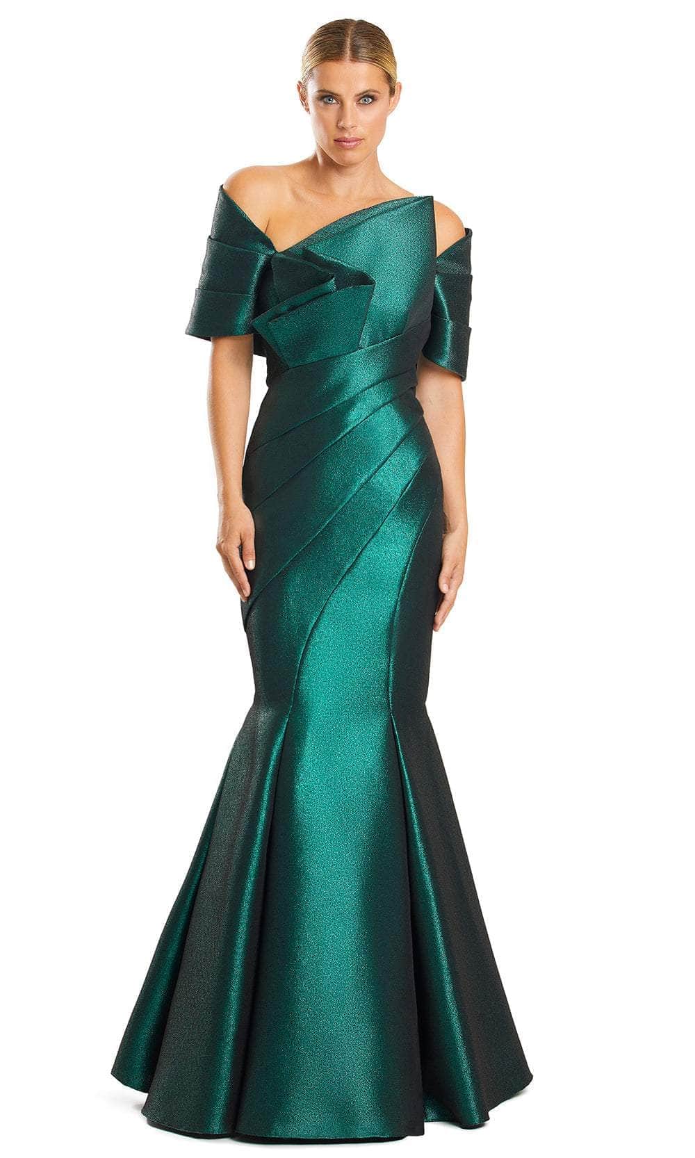 Fold Over Asymmetrical Evening Dress