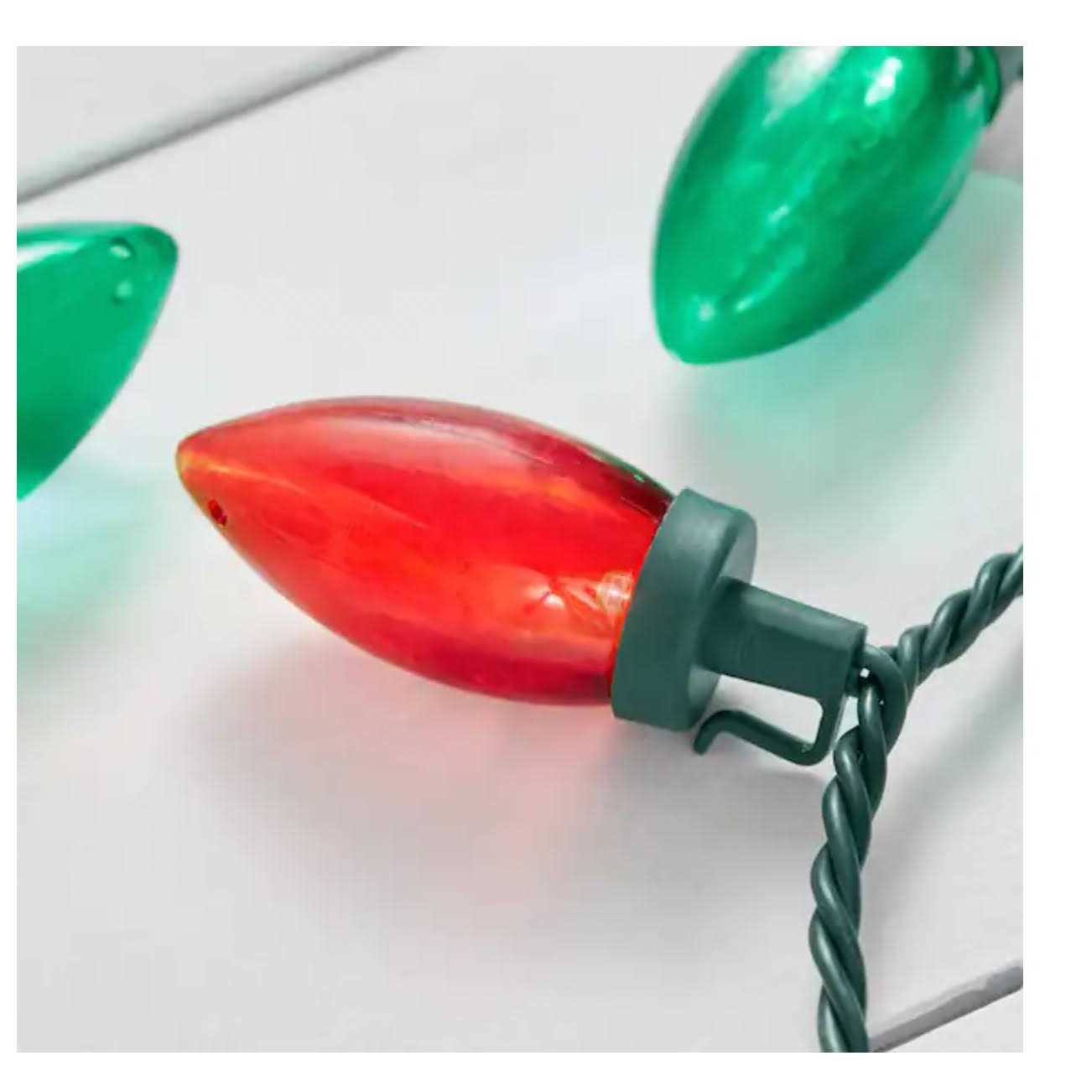 100L Red/Green Christmas C9 LED String Holiday Lights Home Accents