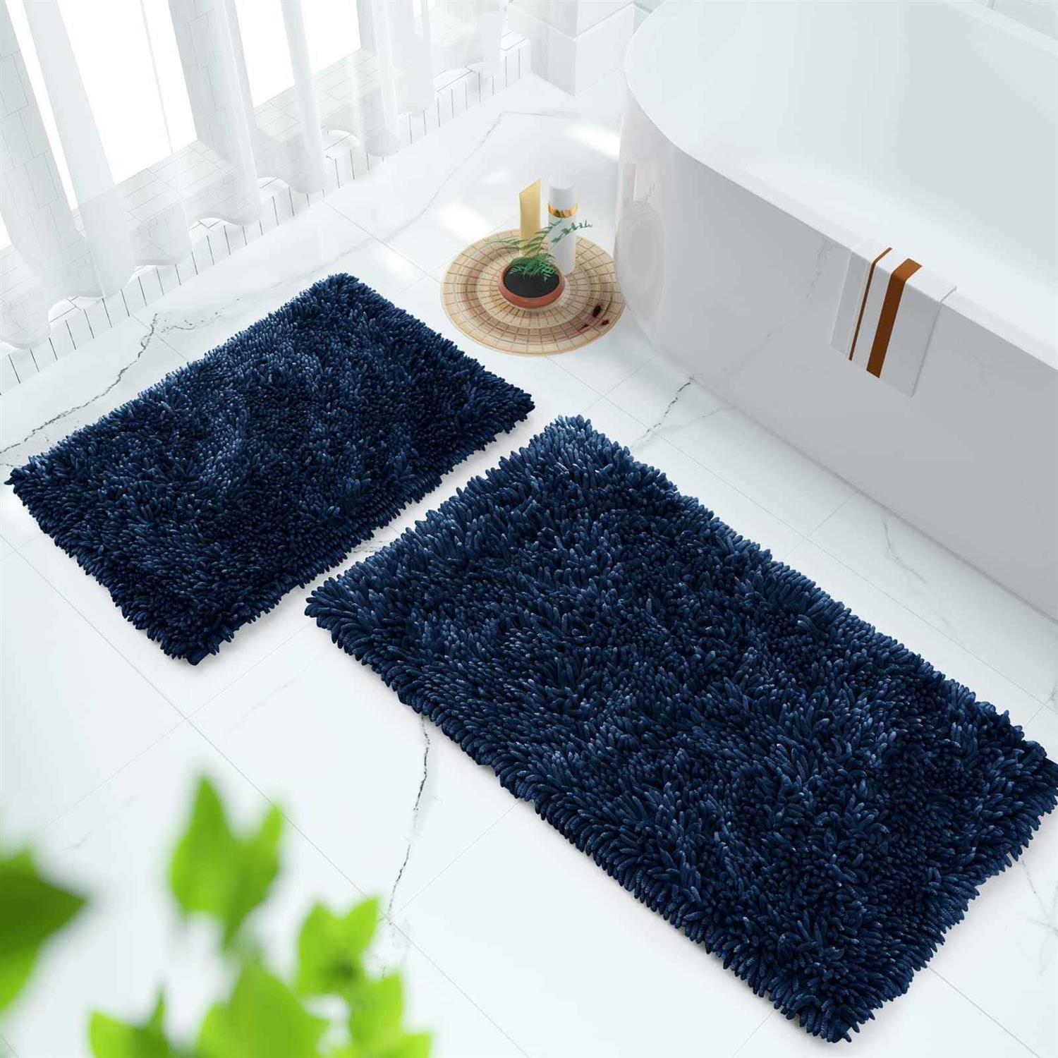 Yimobra Bathroom Rugs Sets 2 Piece Luxury Shaggy Extra Thick Bathroom Rugs