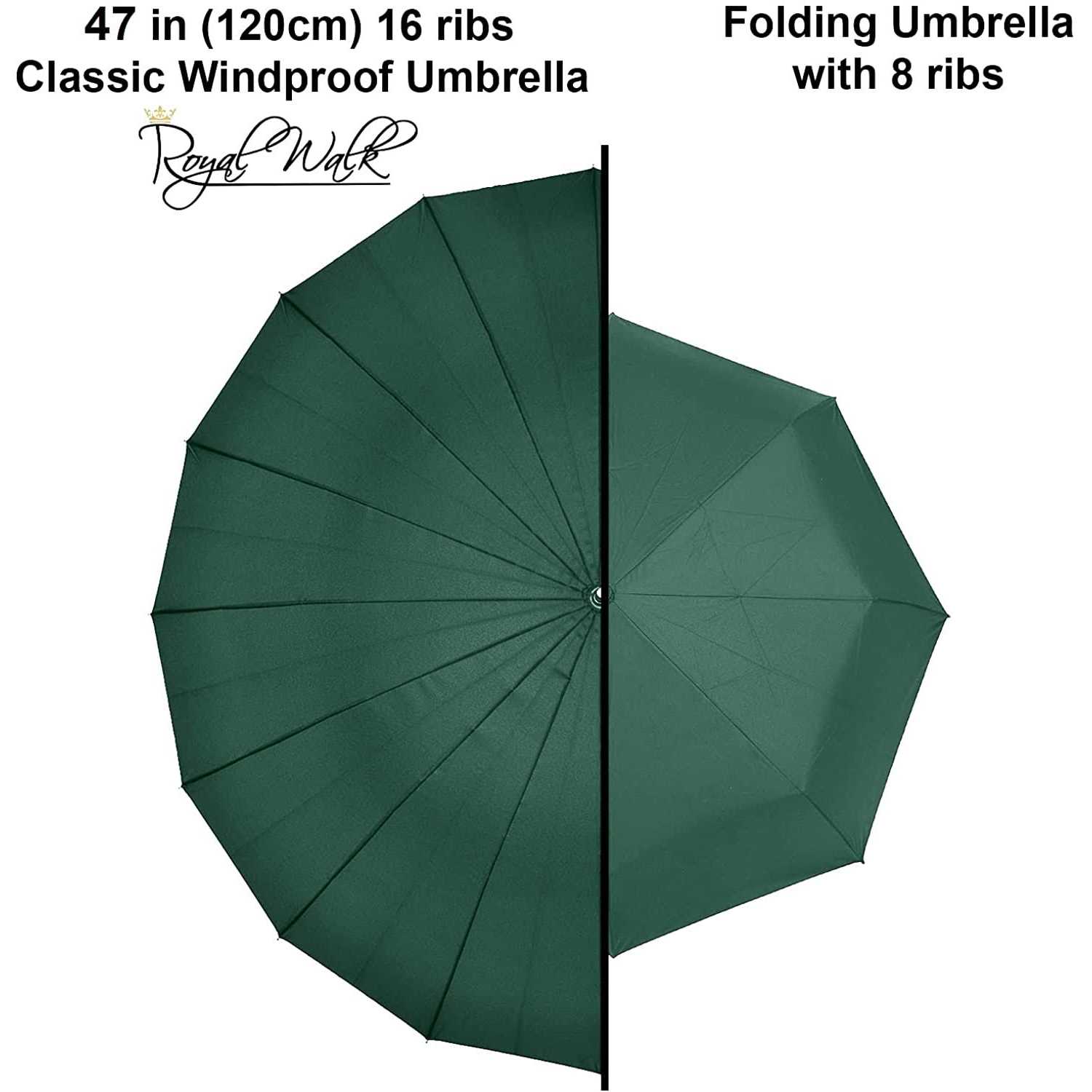 Royal Walk Windproof Large Umbrella for Rain 54 Inch Automatic Open for 2 Persons Wind Resistant Big Golf Umbrellas for Adult Men Women Classic