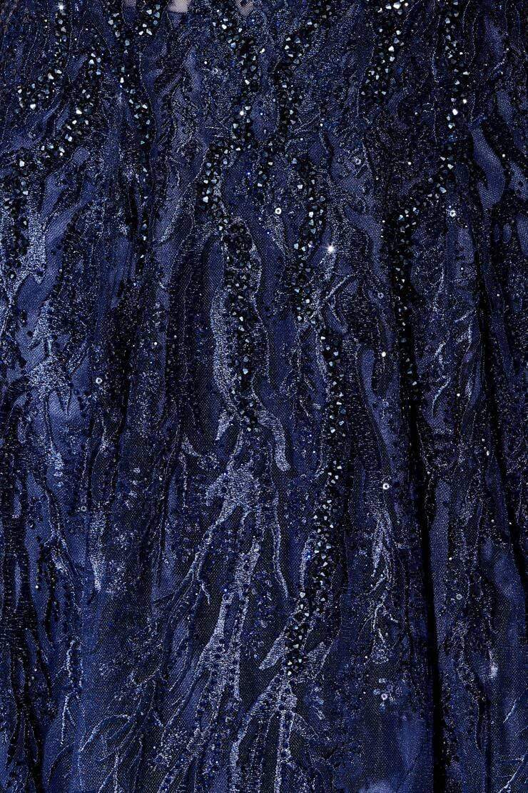 120D10W Detachable Sleeves Embellished Dress