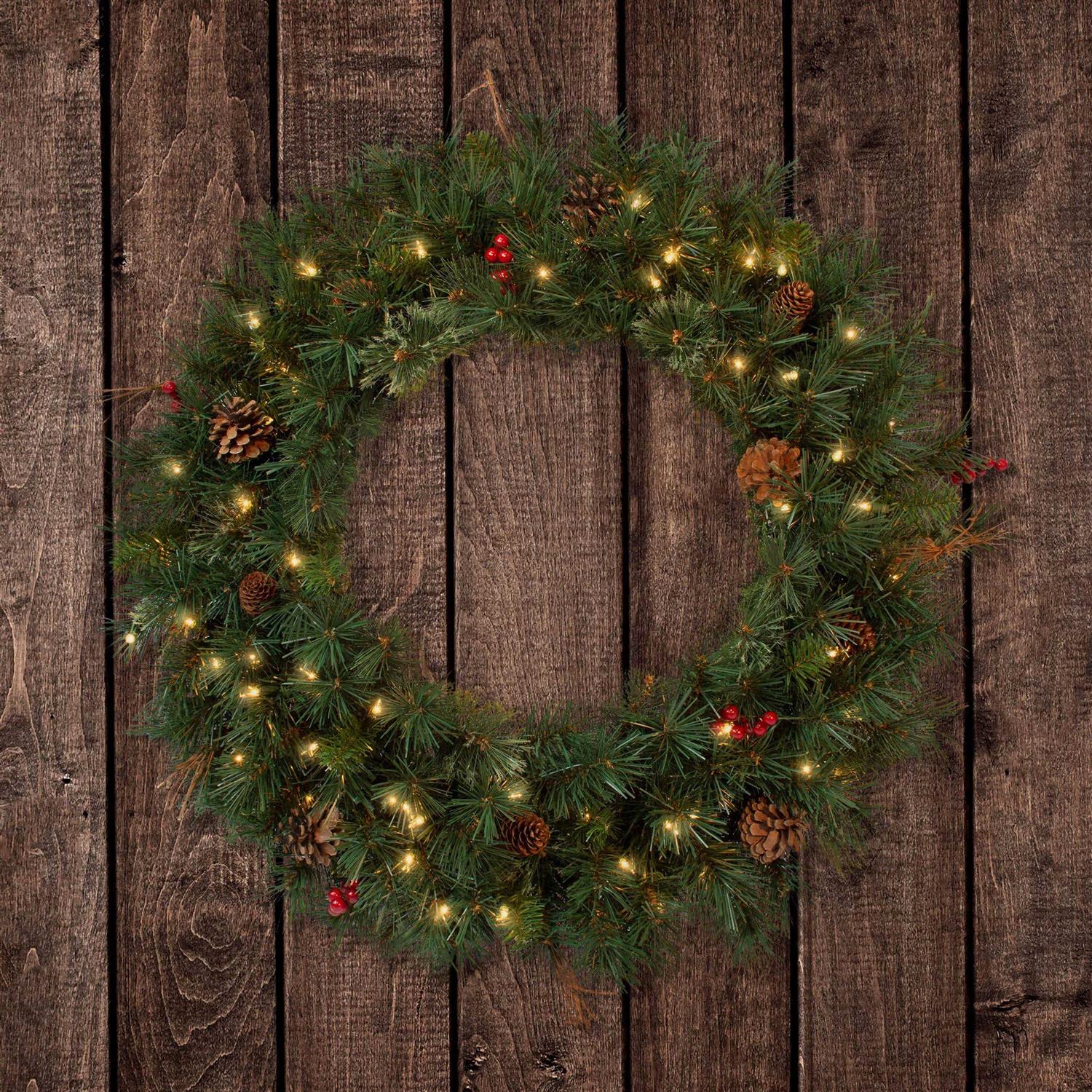 Astella 6 ft. Snow Cashmere Mix Pine Garland 106 Tips and Pinecones & Berry CG100