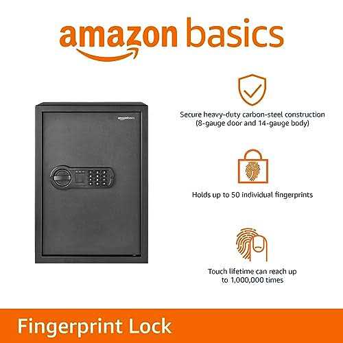 Amazon Basics Steel Home Security Electronic Safe with Programmable Keypad Lock