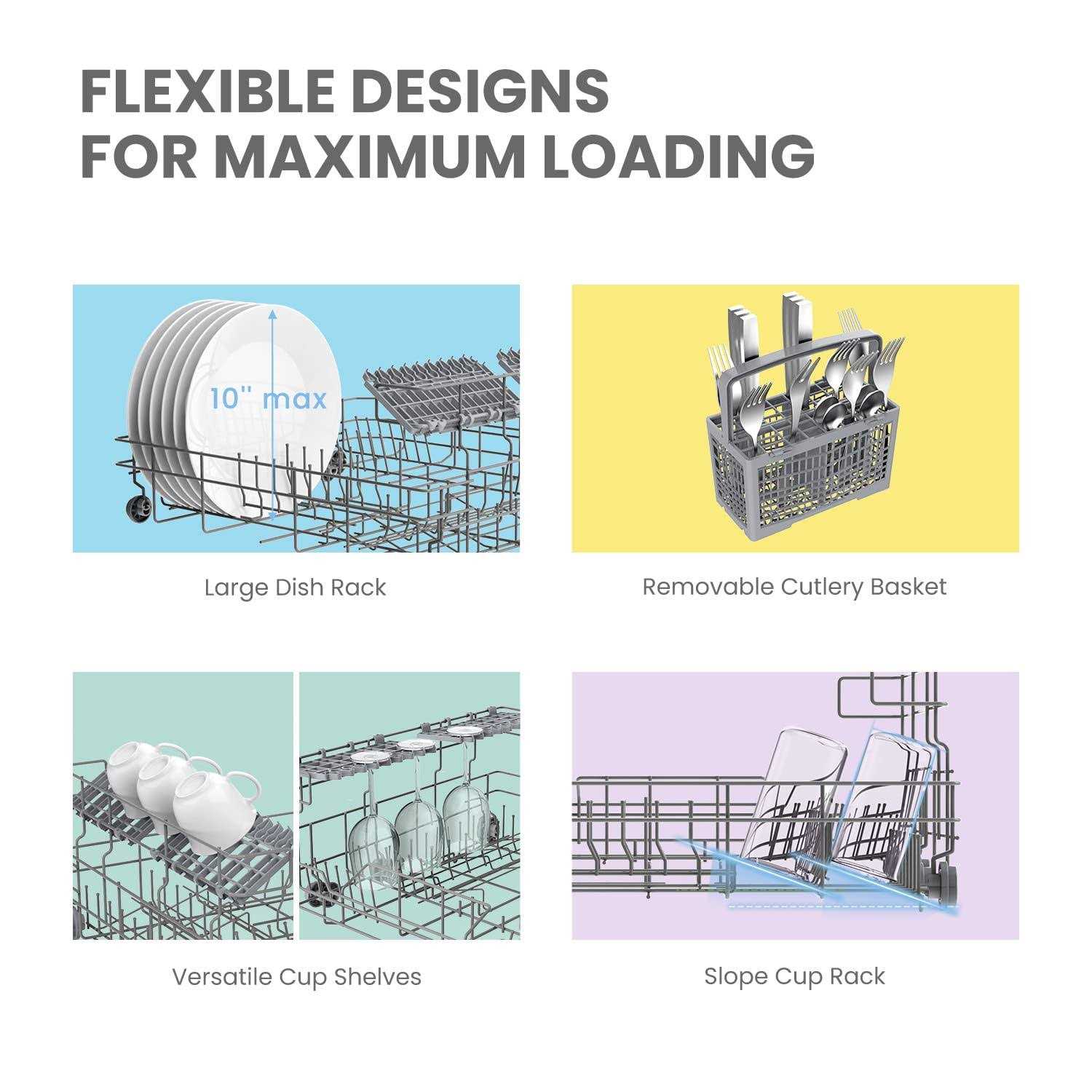 COMFEE’ Countertop Dishwasher Energy Star Portable Dishwasher 6 Place Settings