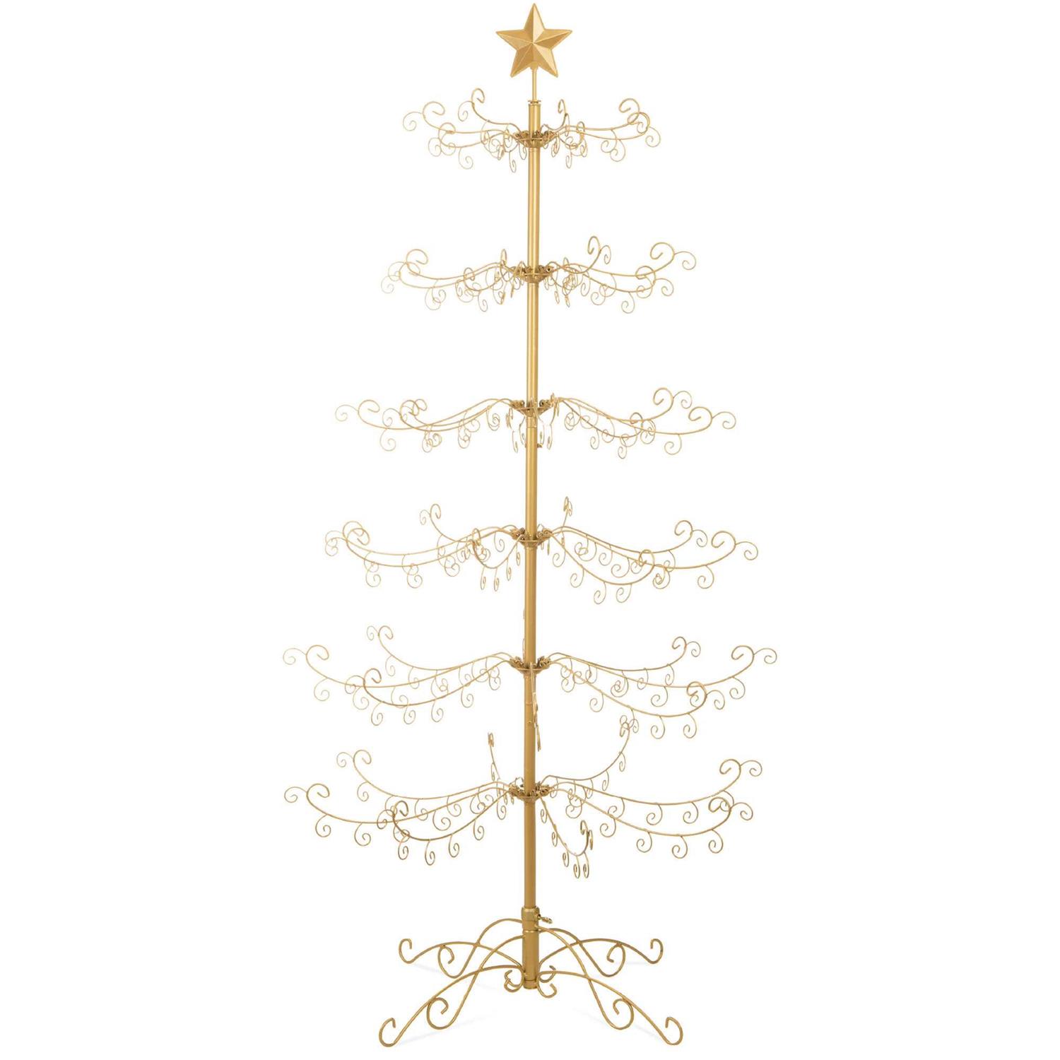 Best Choice Products 6ft Wrought Iron Ornament Display Christmas Tree w/ Easy Assembly