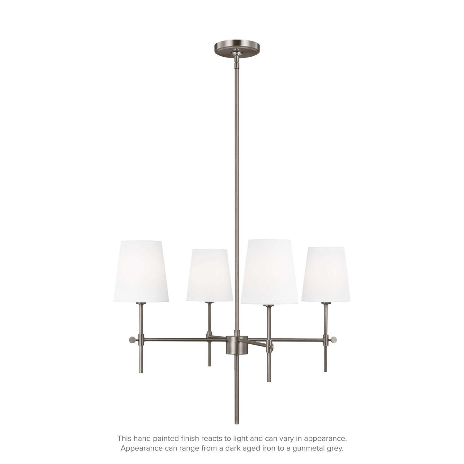 Visual Comfort Studio Baker Four Light Chandelier Brushed Nickel