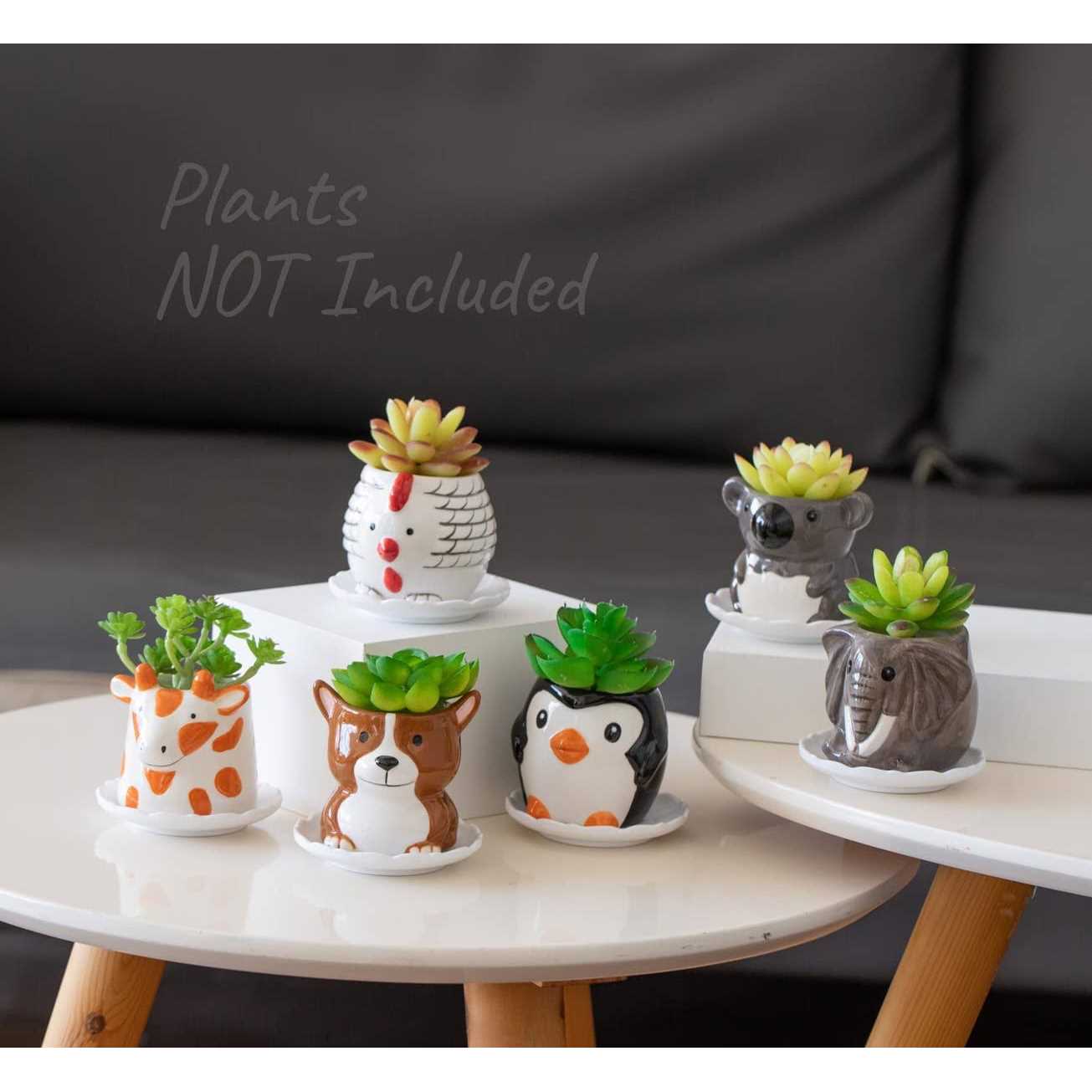 B Sepor Small Ceramic Animal Succulent Planters