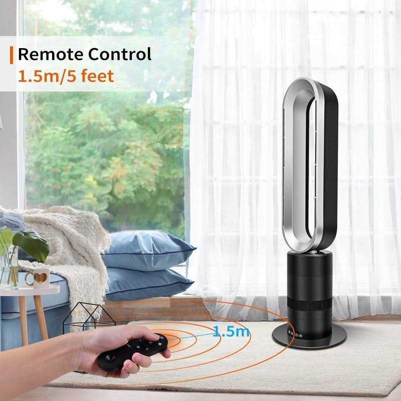 32 inch Space Heater Bladeless Tower Fan Heater & Fan Combo 9H Timer 10 Speeds with Remote Control