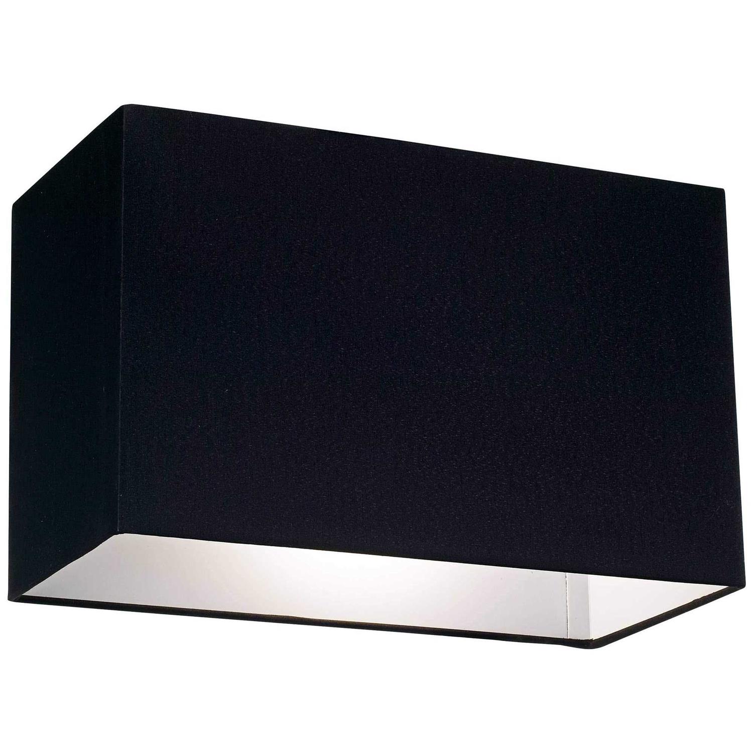 Springcrest Black Medium Rectangular Hardback Lamp Shade 16 Wide x 8 Deep x 10 High Replacement with Harp and Finial