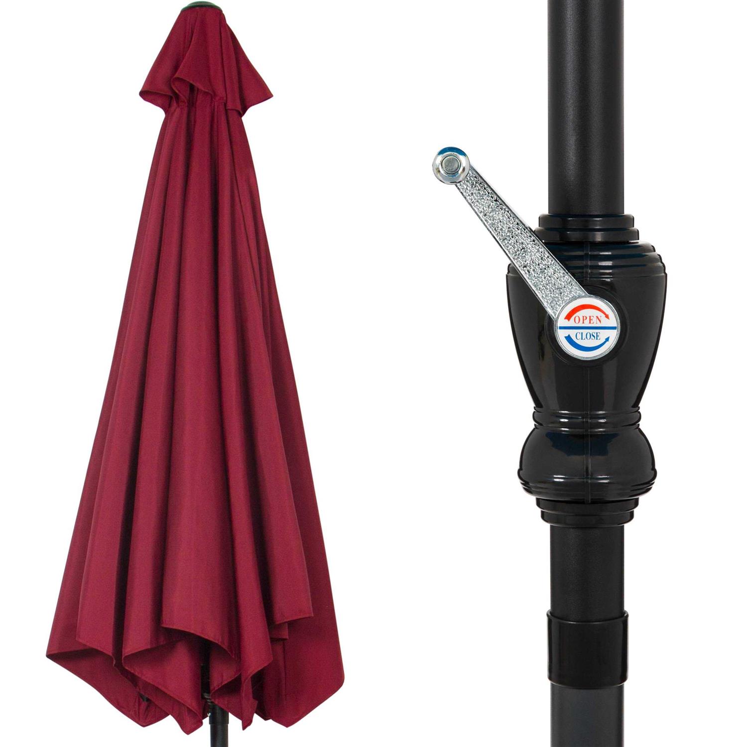 Best Choice Products 10ft Outdoor Steel Market Patio Umbrella Crank Push Button Tilt