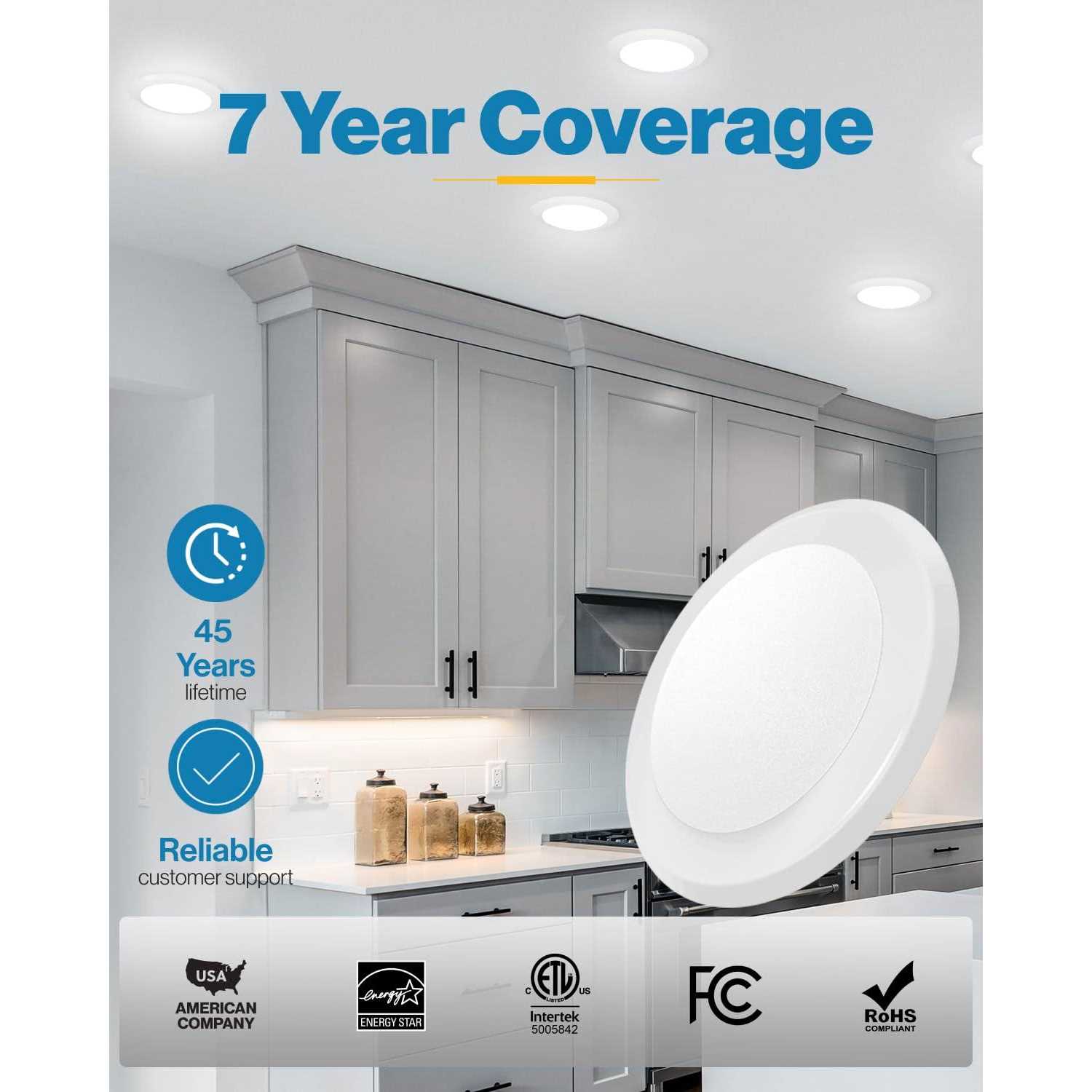 Sunco Lighting 24 Pack 5 Inch / 6 Inch Flush Mount Disk LED Downlight