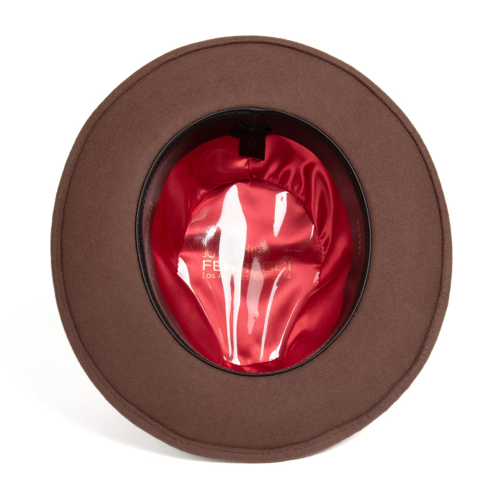 Mens Classic Wool Fedora Dress Hat in Brown