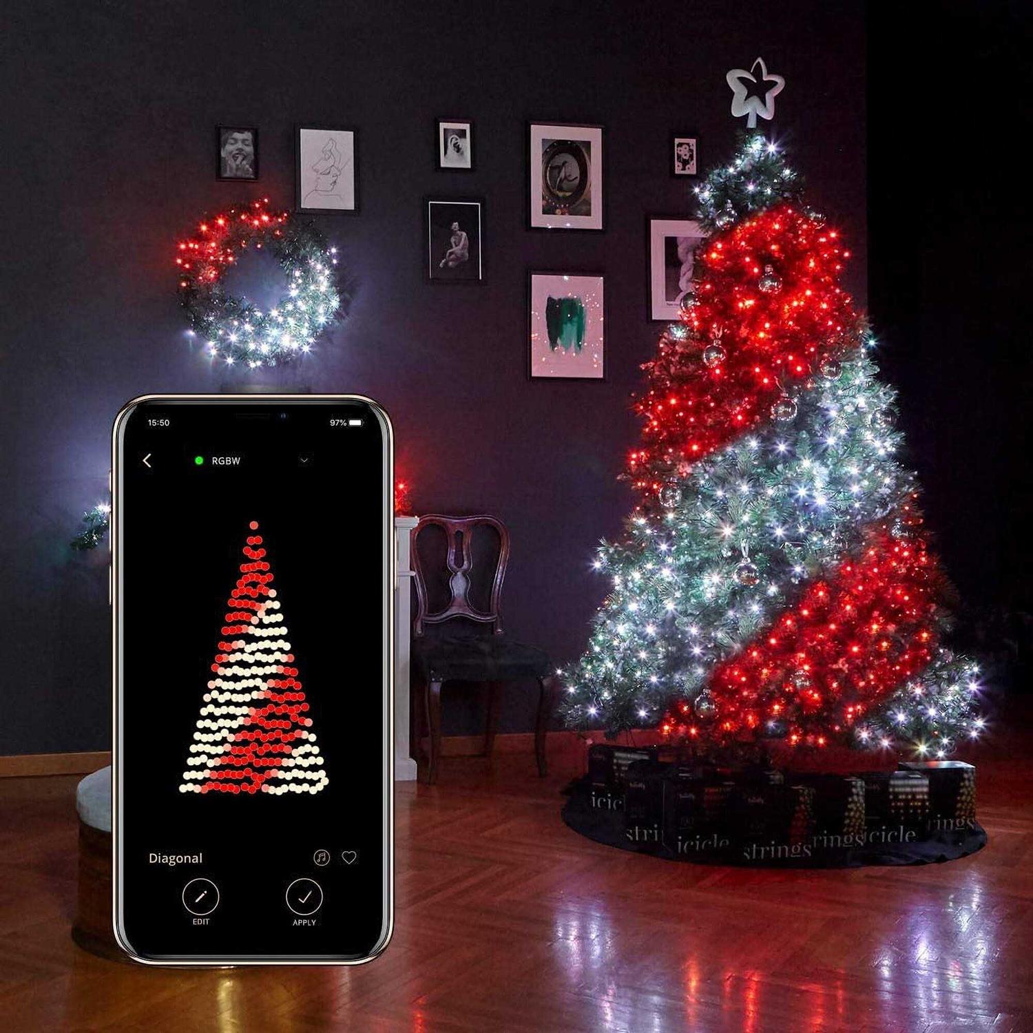 Twinkly Icicle App-Controlled Smart LED Christmas Lights 190 RGB