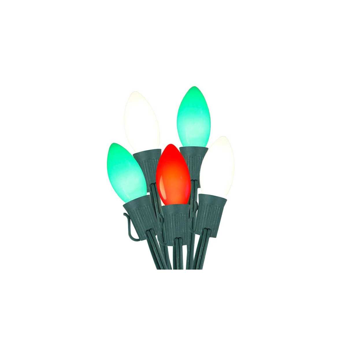 At Home 25-Count Red White C9 Ceramic String Lights