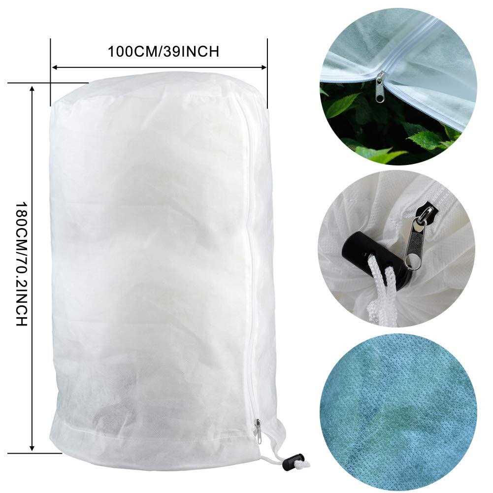 Takefuns Cylindrical Plant Freeze Protection Covers Shrub Frost Jacket Covers with Zipper,Gardening Protecting Bag,Tree Protector Wrap