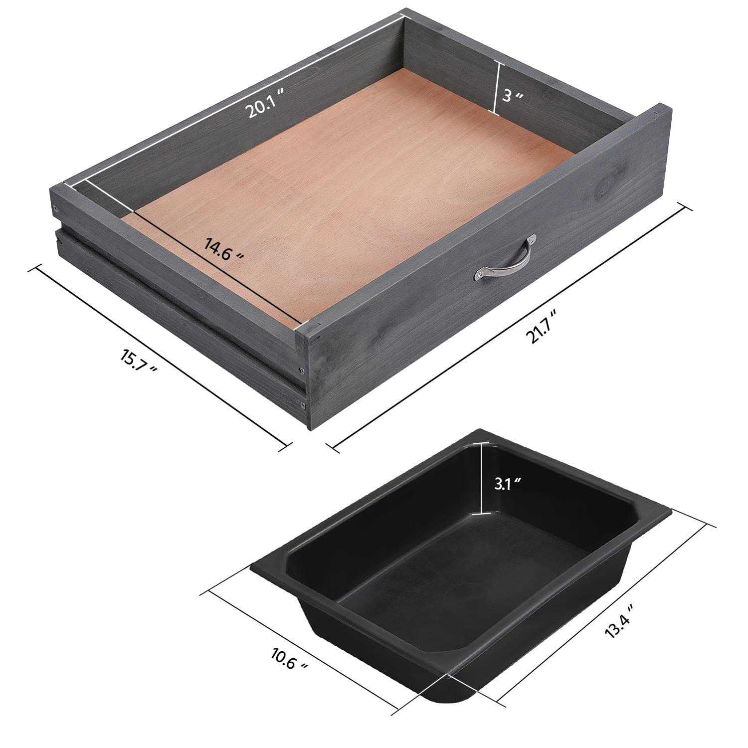 Yaheetech Outdoor Potting Bench Table Potters Benches Garden Work Bench Station Workstation with Drawer/Adjustable Shelf Rack/removable Sink/hooks/pad