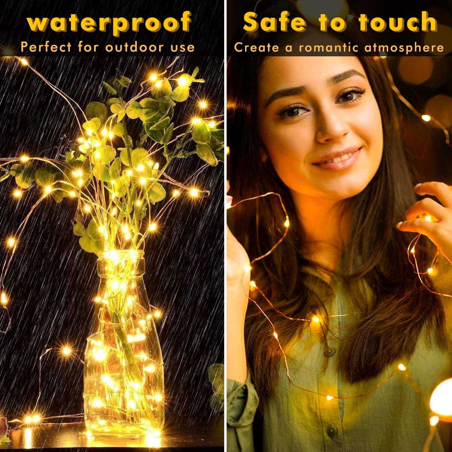 12 Pack Fairy Lights Battery Operated 3 Speed Mode 12 Extra Batteries for Replacement