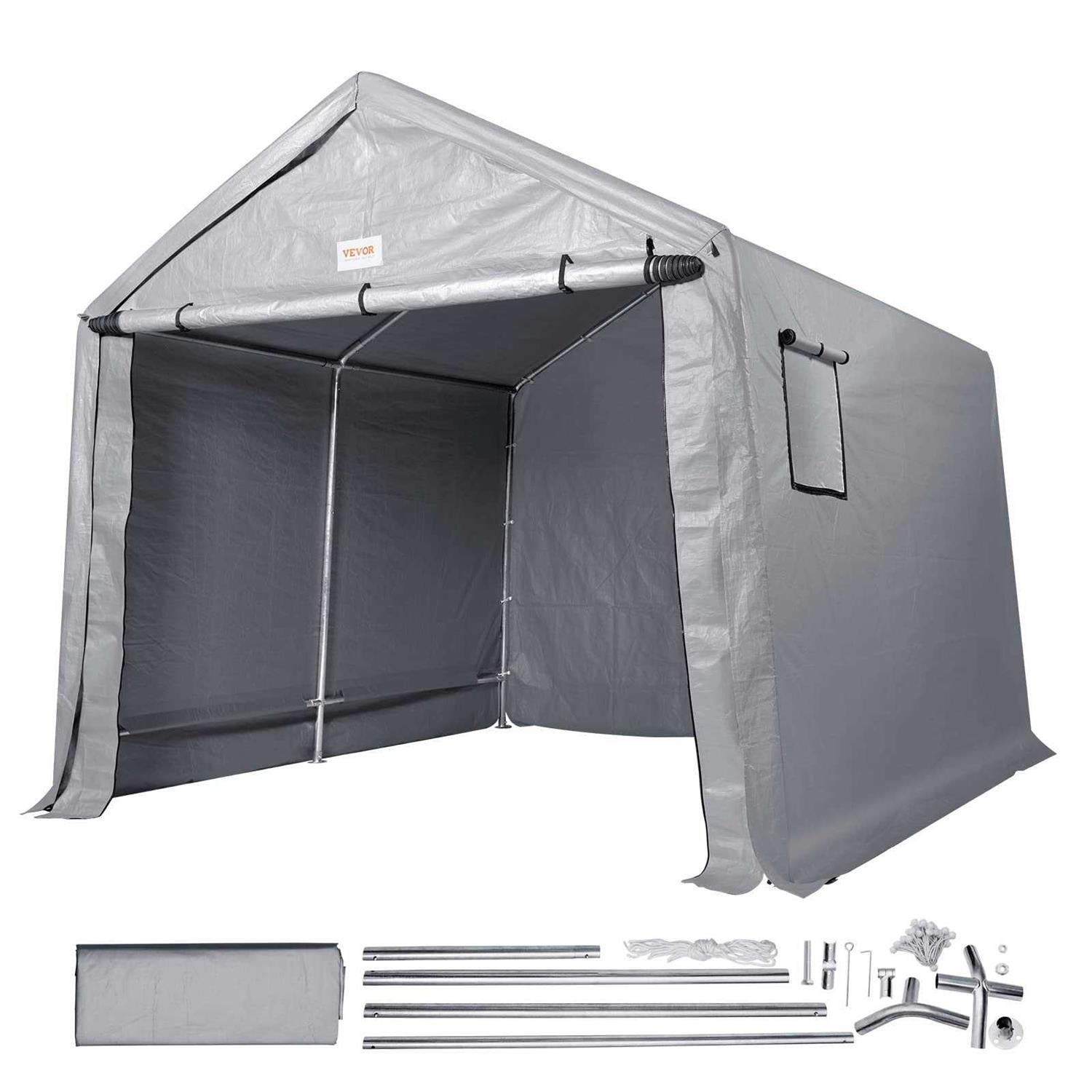 VEVOR Portable Shed Outdoor Storage Shelter Heavy Duty All-Season Instant Storage Tent Sheds with Roll-up Zipper Door and
