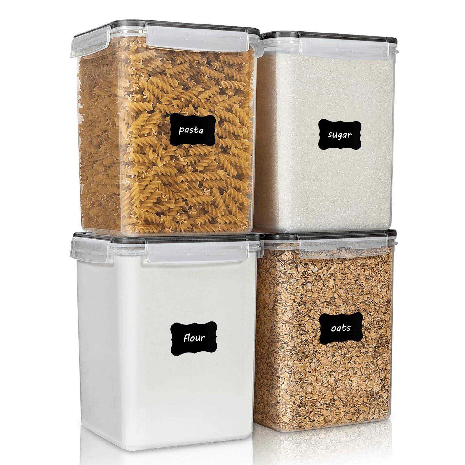 Vtopmart USVM02071 Airtight Pantry 4 Pcs Large Food Storage Canisters for Flour Sugar