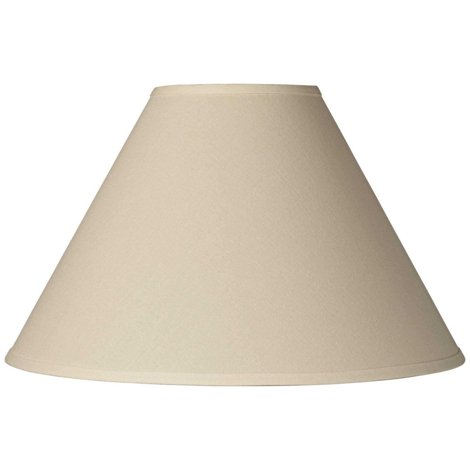 Springcrest Ivory White Linen Large Chimney Lamp Shade 6 Top x 17 Bottom x 10 High x 11.5 Slant Replacement with Harp and Finial