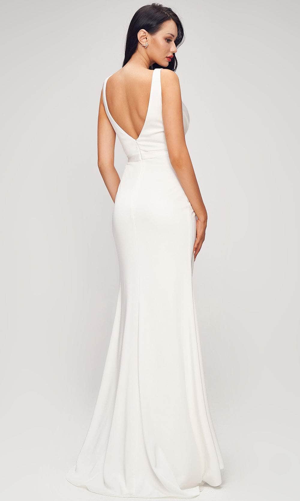 Wide Strap Pleated Evening Gown