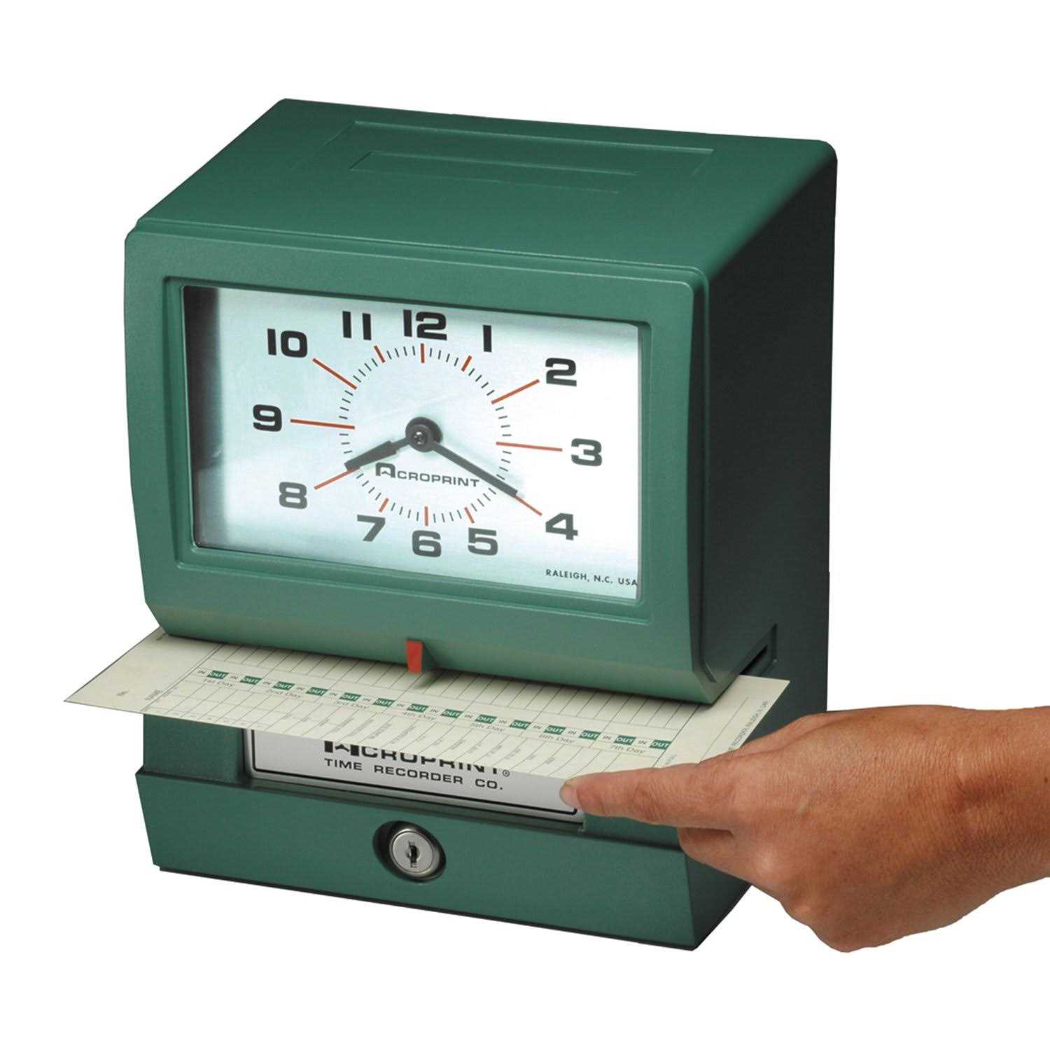 Acroprint Model 150 Analog Automatic Print Time Clock with Month/Date/0-23 ACP012070413